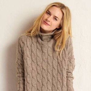 Aerie Mock Neck Cable Knit Sweater